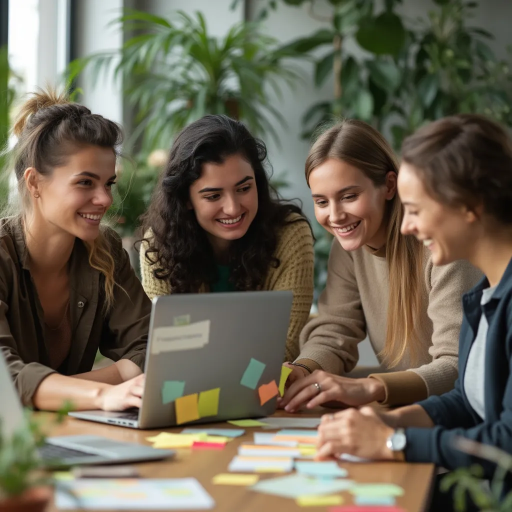 Equipo diverso colaborando en un espacio de trabajo moderno