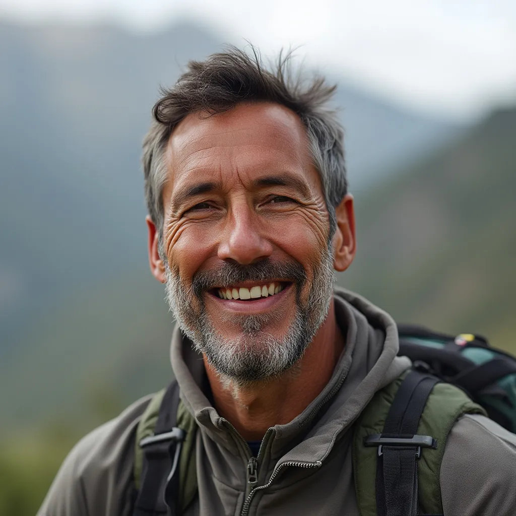 Retrato sonriente de Mateo Diaz